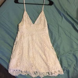 Off-White Lace Mini Dress